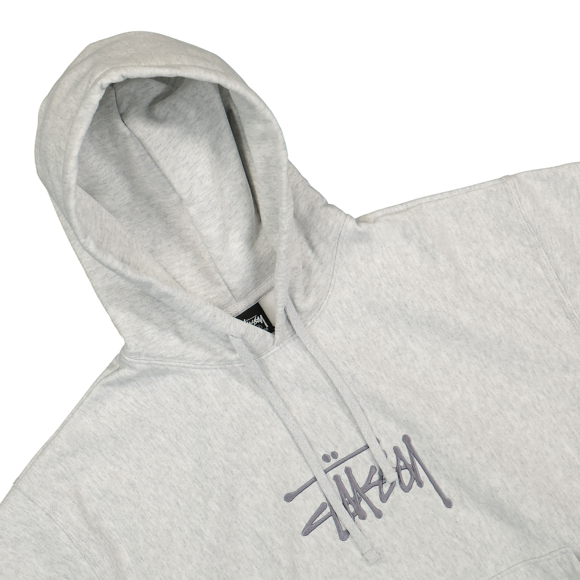 Stussy Basic App. Hood Ash Heather Hoodies Close-up | Overkill
