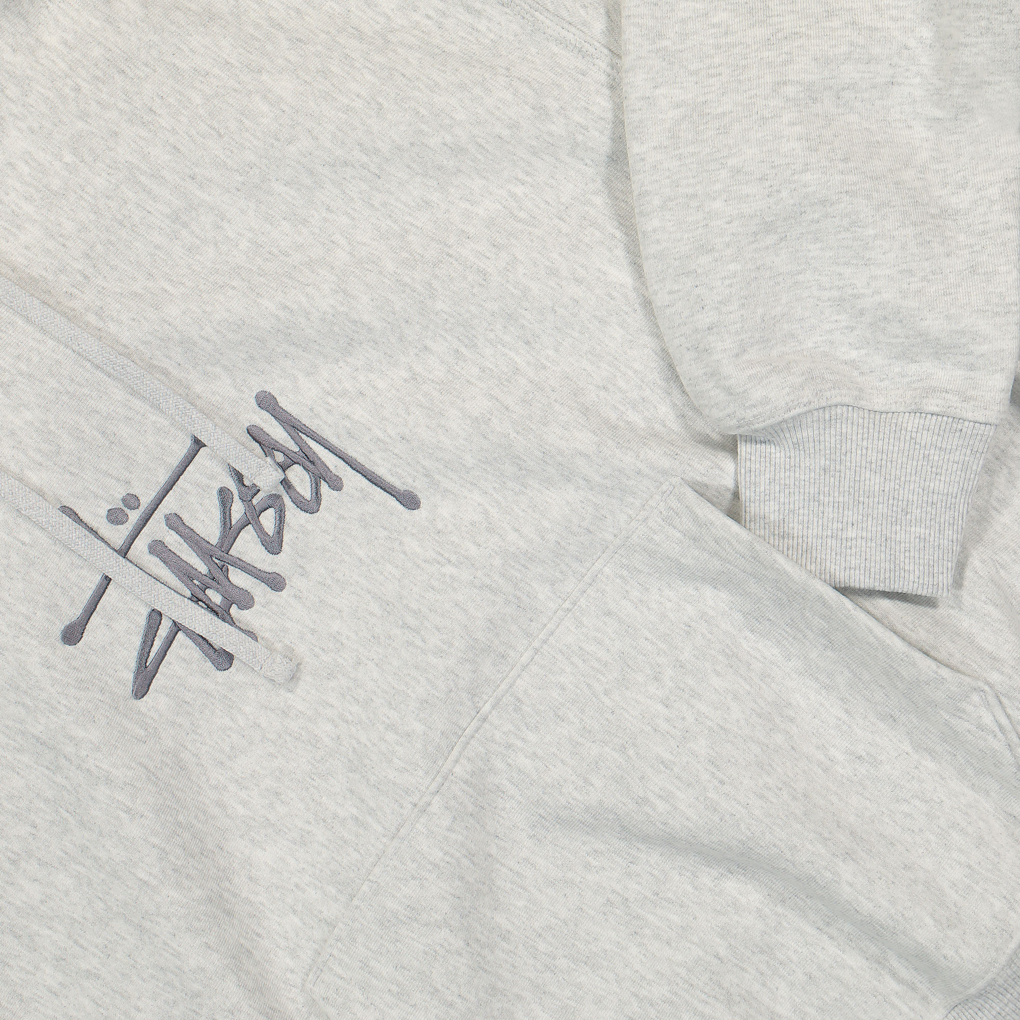 Stussy Basic App. Hood Ash Heather Hoodies Detailfoto | Overkill