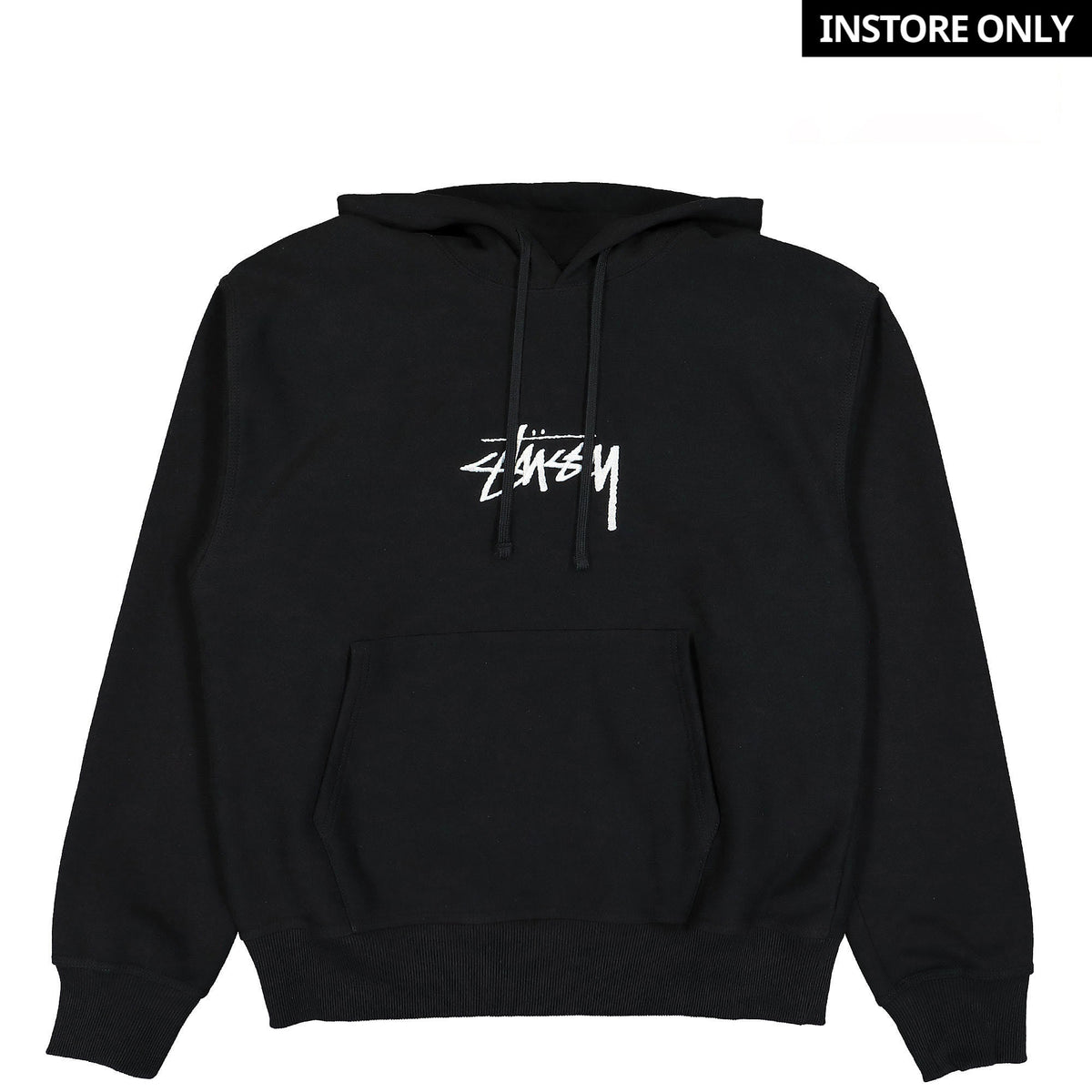 Stussy Stock Logo Applique Hood Black Hoodies 118475 / 0001 | Overkill