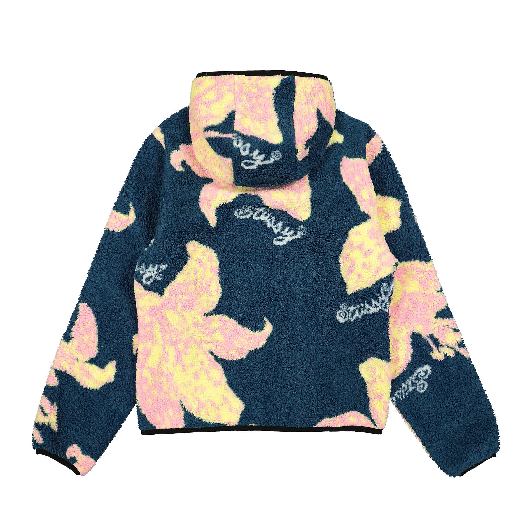 Stussy Floral Sherpa Hood Jacket Dark Teal Jackets Material | Overkill