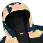 Stussy Floral Sherpa Hood Jacket Dark Teal Jackets Close-up | Overkill