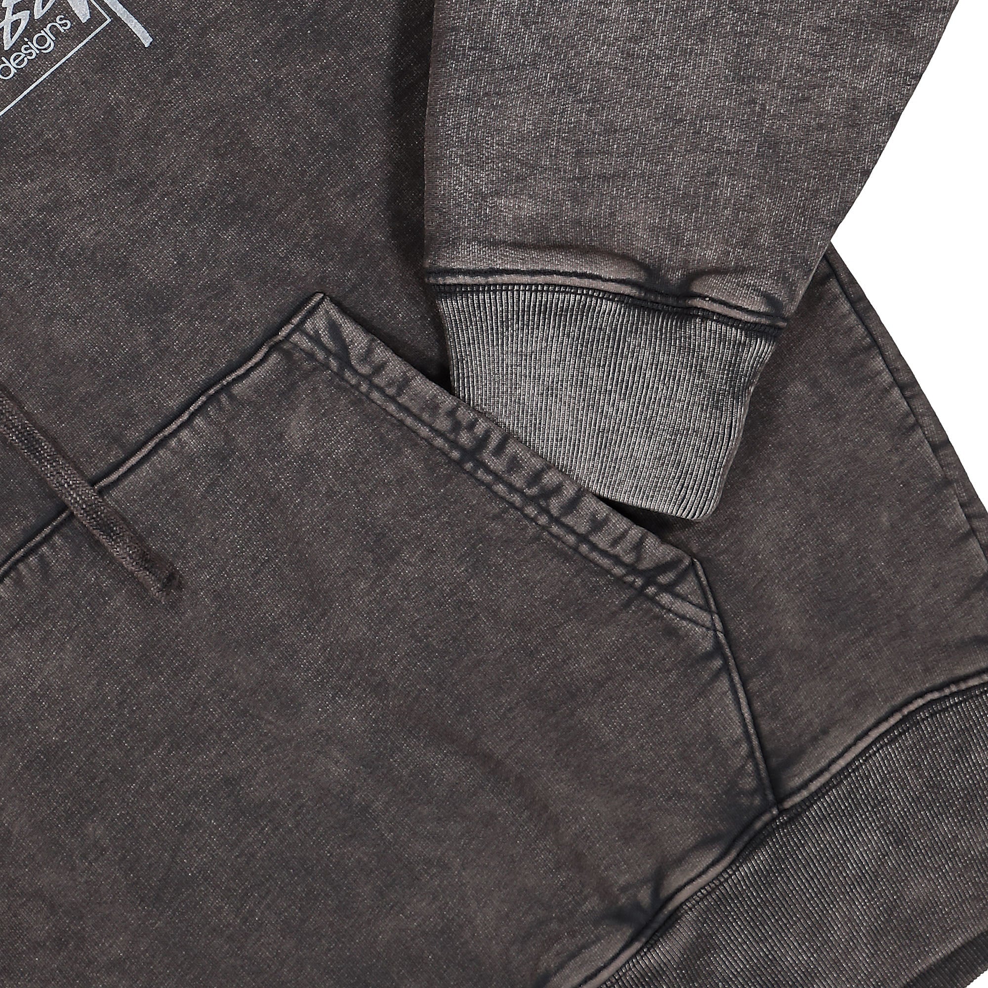 Stussy Dyed Stussy Designs Hood Black Hoodies Detailfoto | Overkill