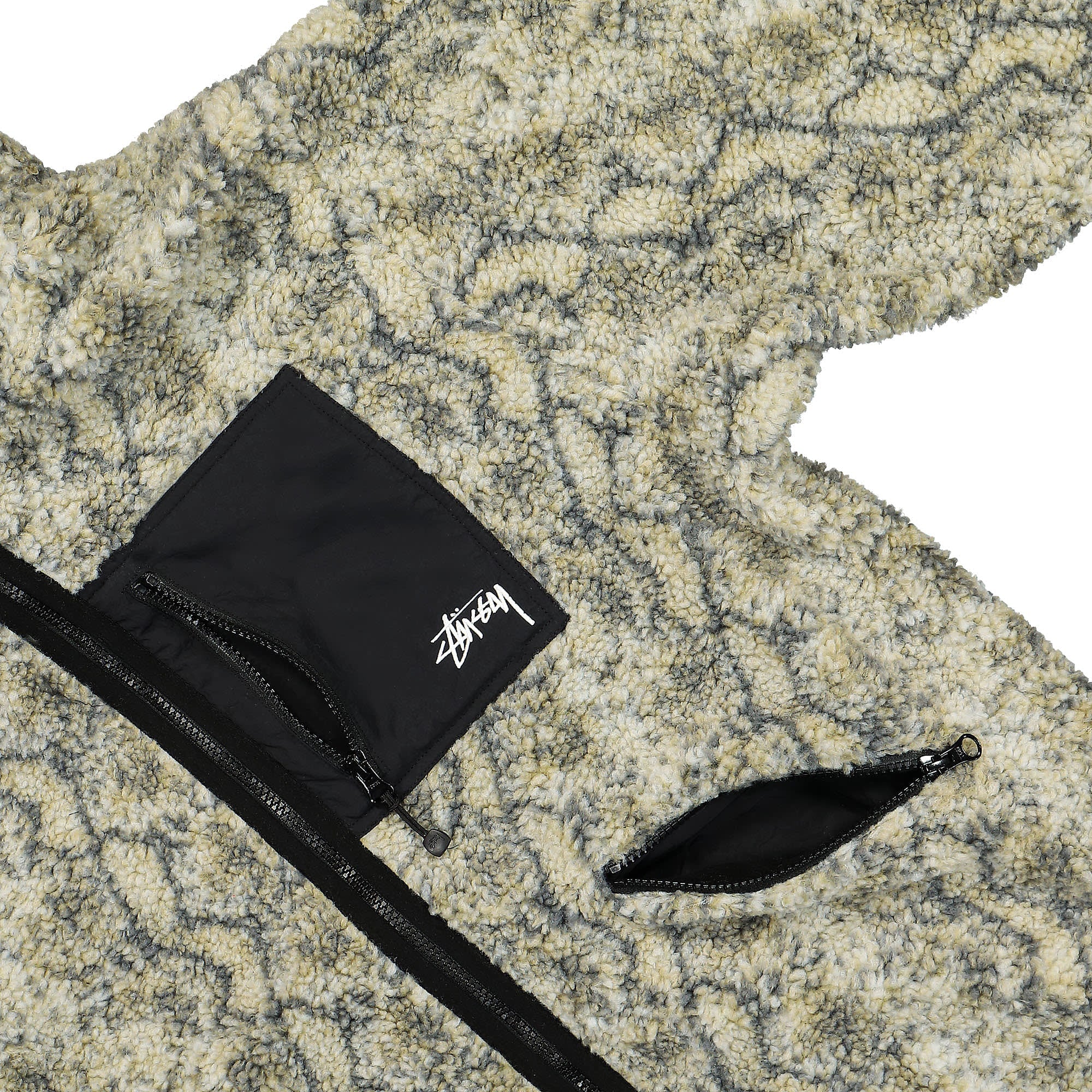 Stussy Snake Jacquard Reversible Sherpa Jacket Grey Jackets Detailfoto | Overkill