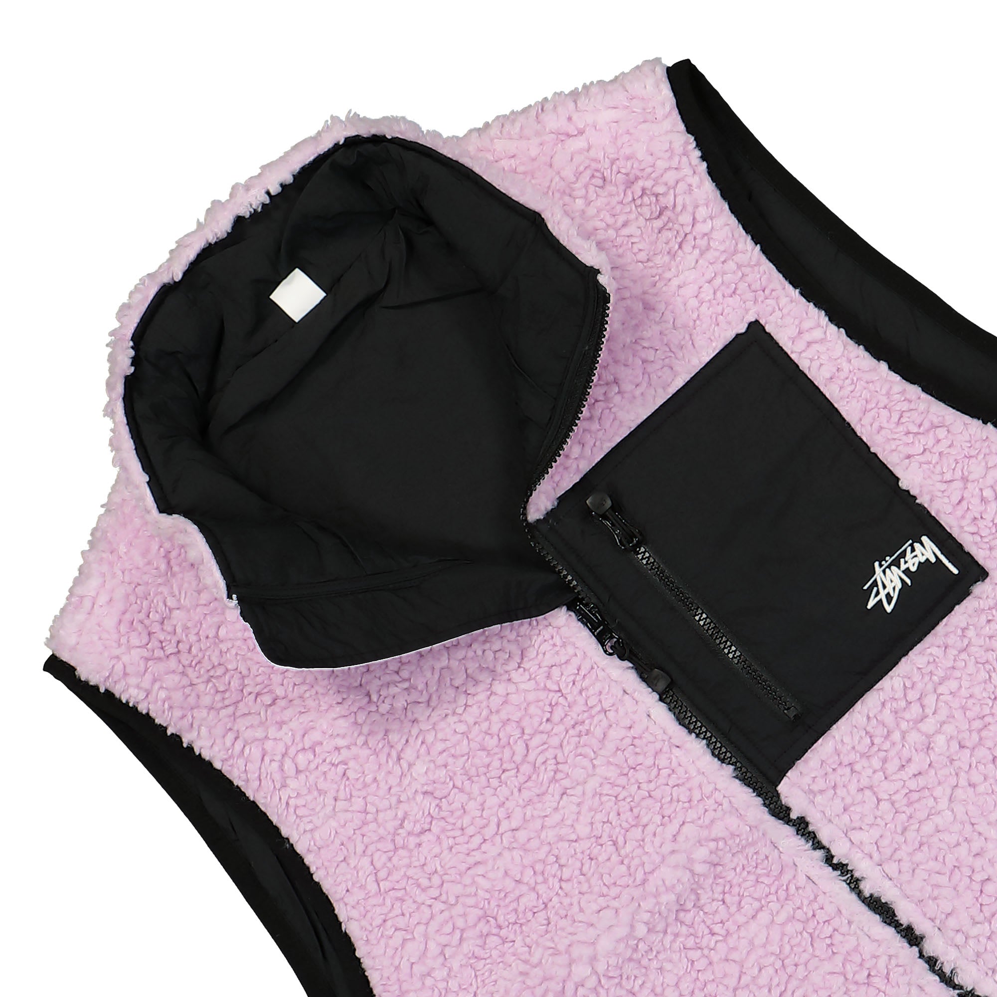 Stussy Sherpa Reversible Vest Lavender Vests Detail view 1 | Overkill