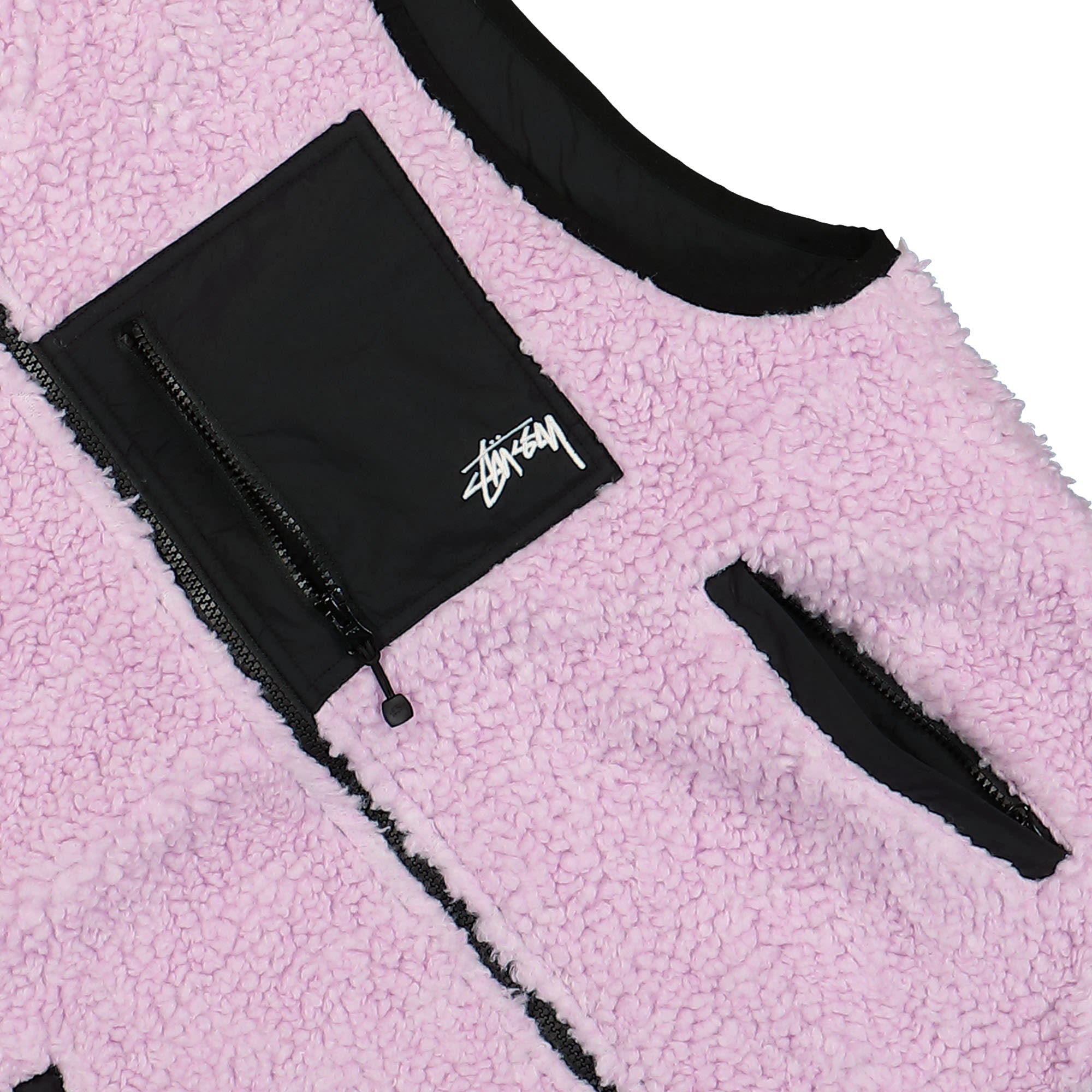 Stussy Sherpa Reversible Vest Lavender Vests Detail view 2 | Overkill
