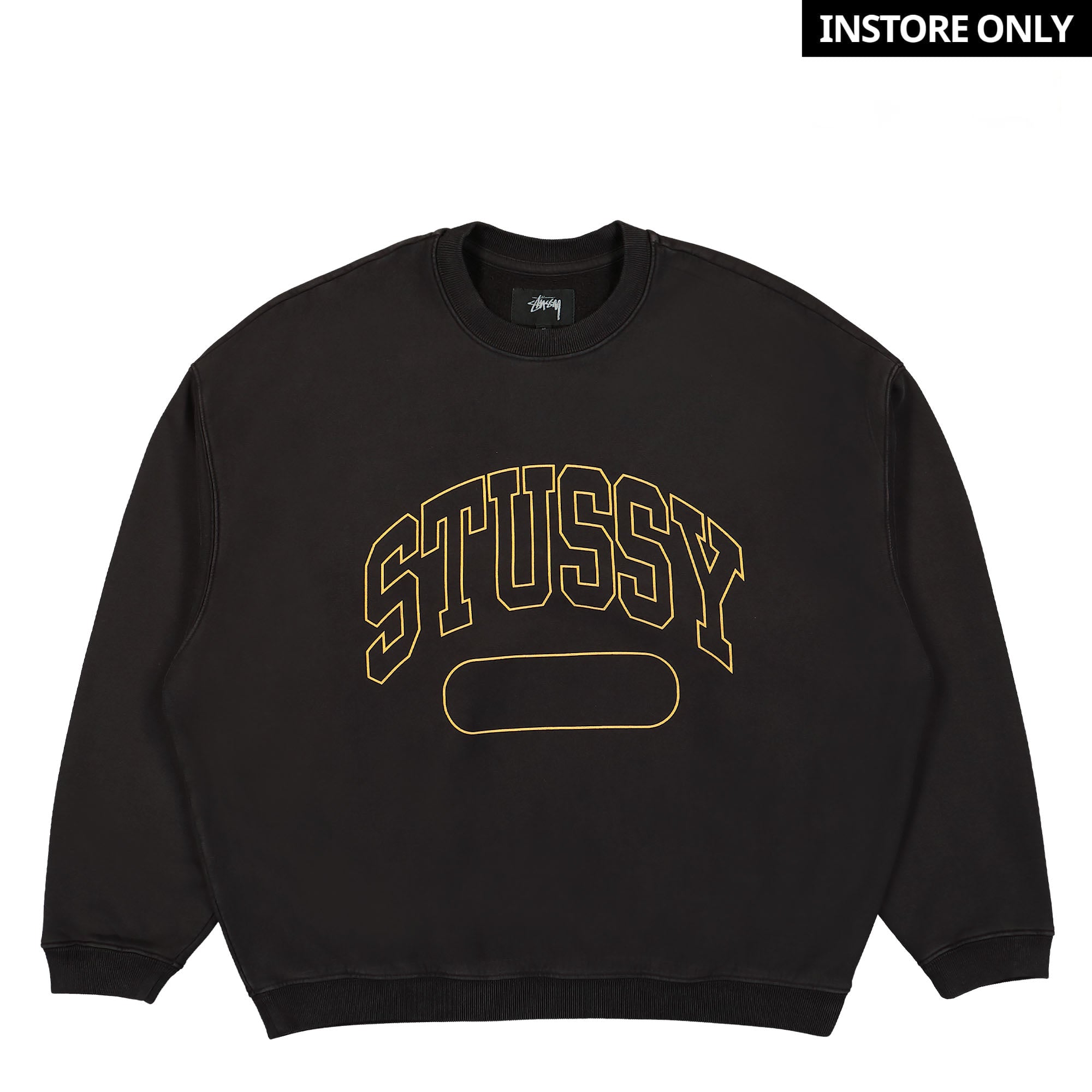 Stussy Varsity Oversized Crew Black Sweatshirts 118536 / 0001 | Overkill