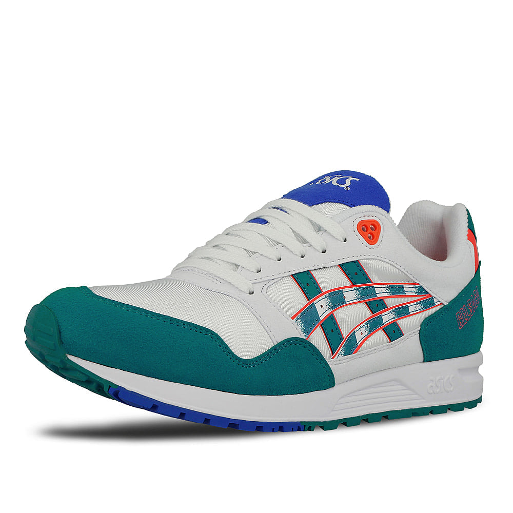 Asics gel saga "zebra" White-Teal Blue Low Top Sneakers  Close Up | Overkill