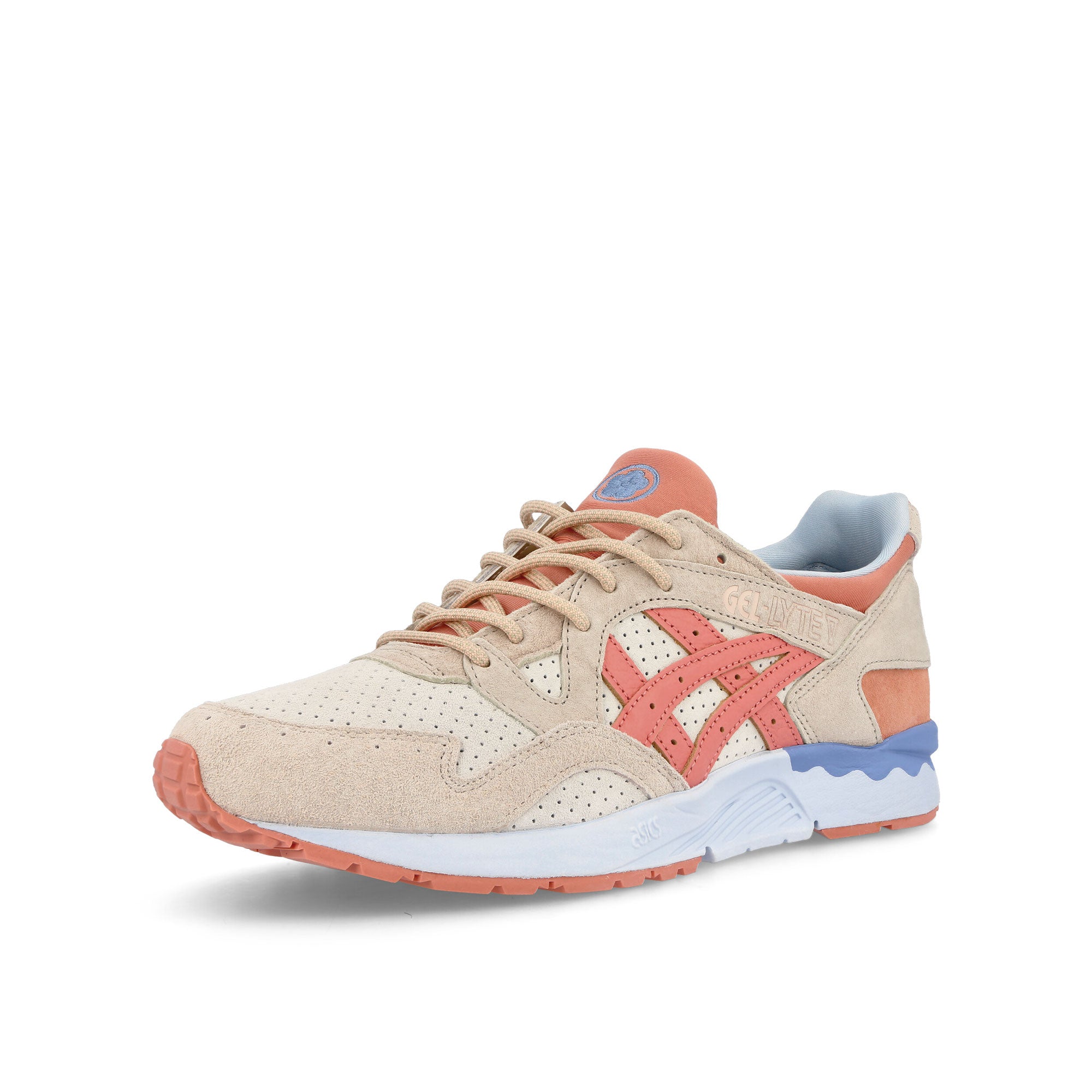 Asics Gel-Lyte V Cream-Salmon Low Top Sneakers  Close Up | Overkill