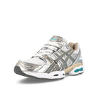 Asics Gel-Nimbus 9 White-Steel Grey Sneakers  Close Up | Overkill