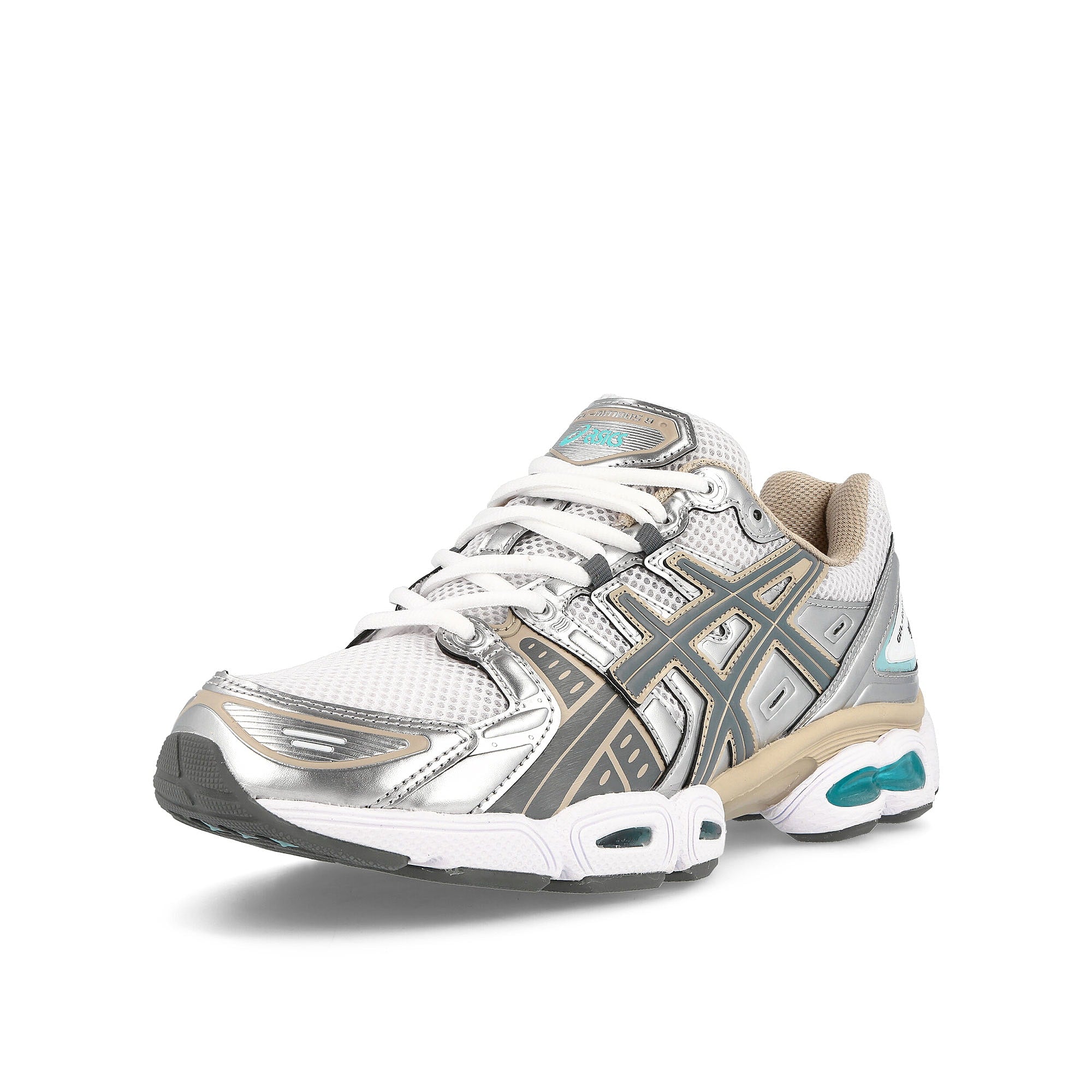 Asics Gel-Nimbus 9 White-Steel Grey Sneakers  Close Up | Overkill