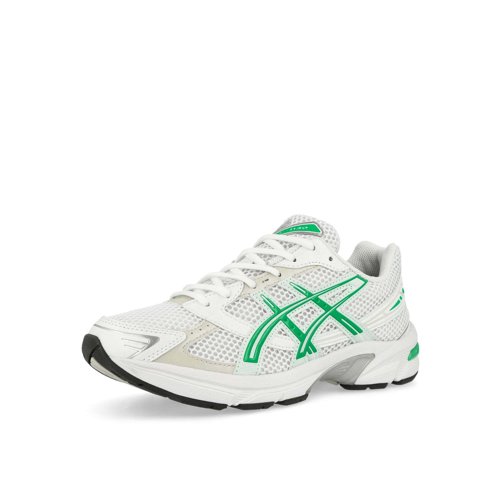 Asics Gel-1130 White / Malachite Green Low Top Sneakers  Close Up | Overkill