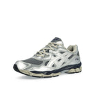 Asics Gel-NYC Pure Silver / Midnight Low Top Sneakers  Close Up | Overkill