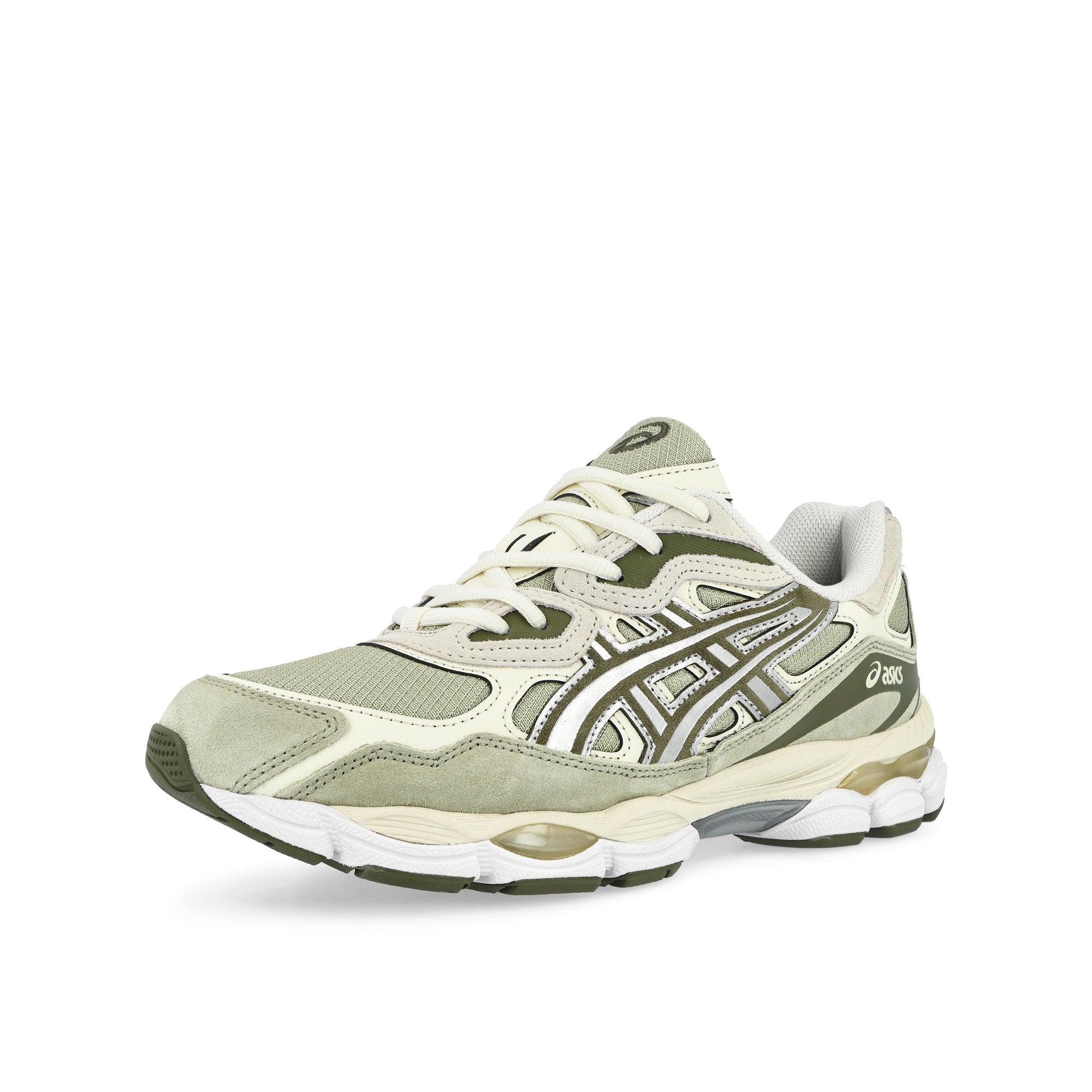 Asics Gel-NYC Khaki / Pure Silver Low Top Sneakers 1203A739-302 Close-up | Overkill
