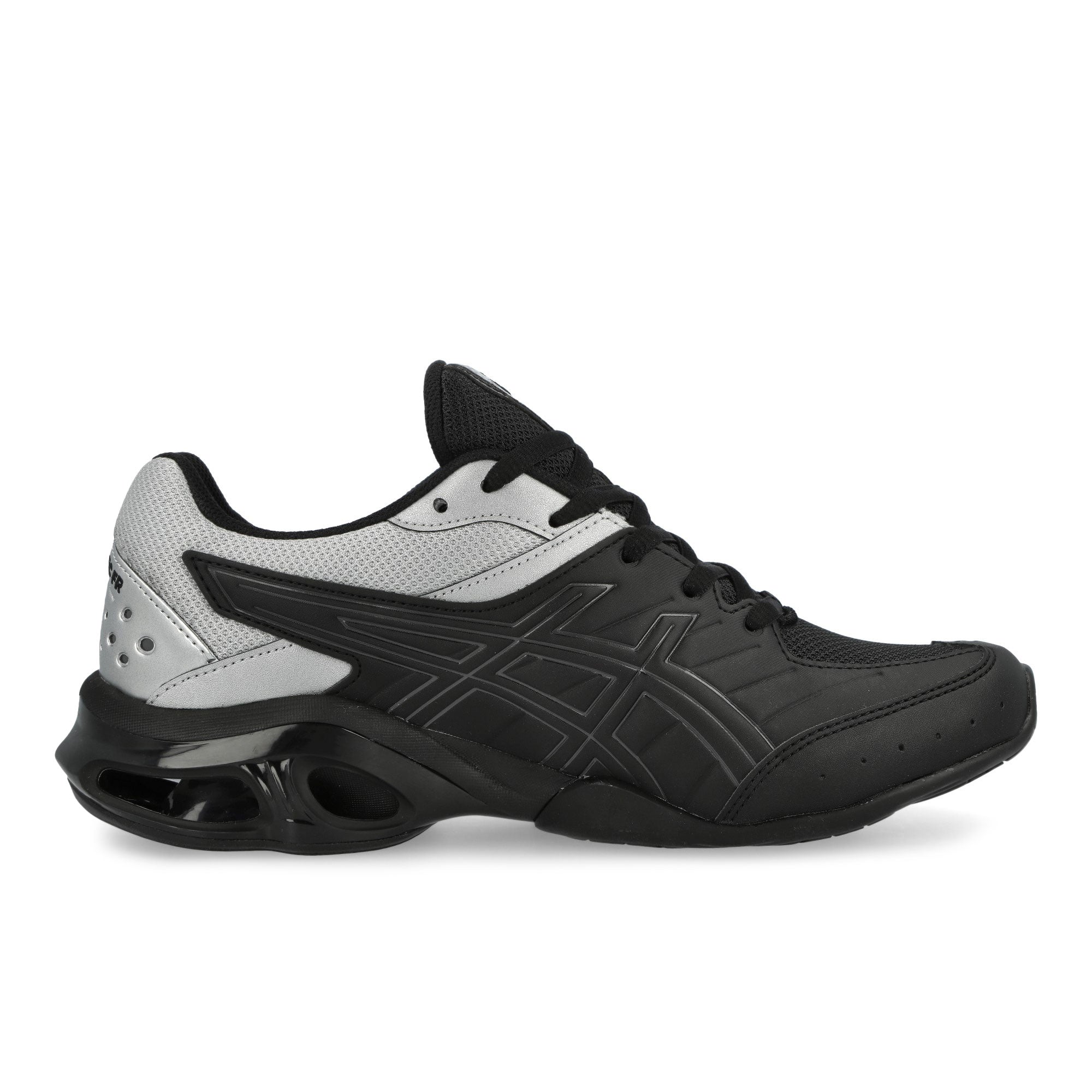 Asics Gel-Kinetic FR Black / Pure Silver Low Top Sneakers 1203B051-001 Silhouette | Overkill
