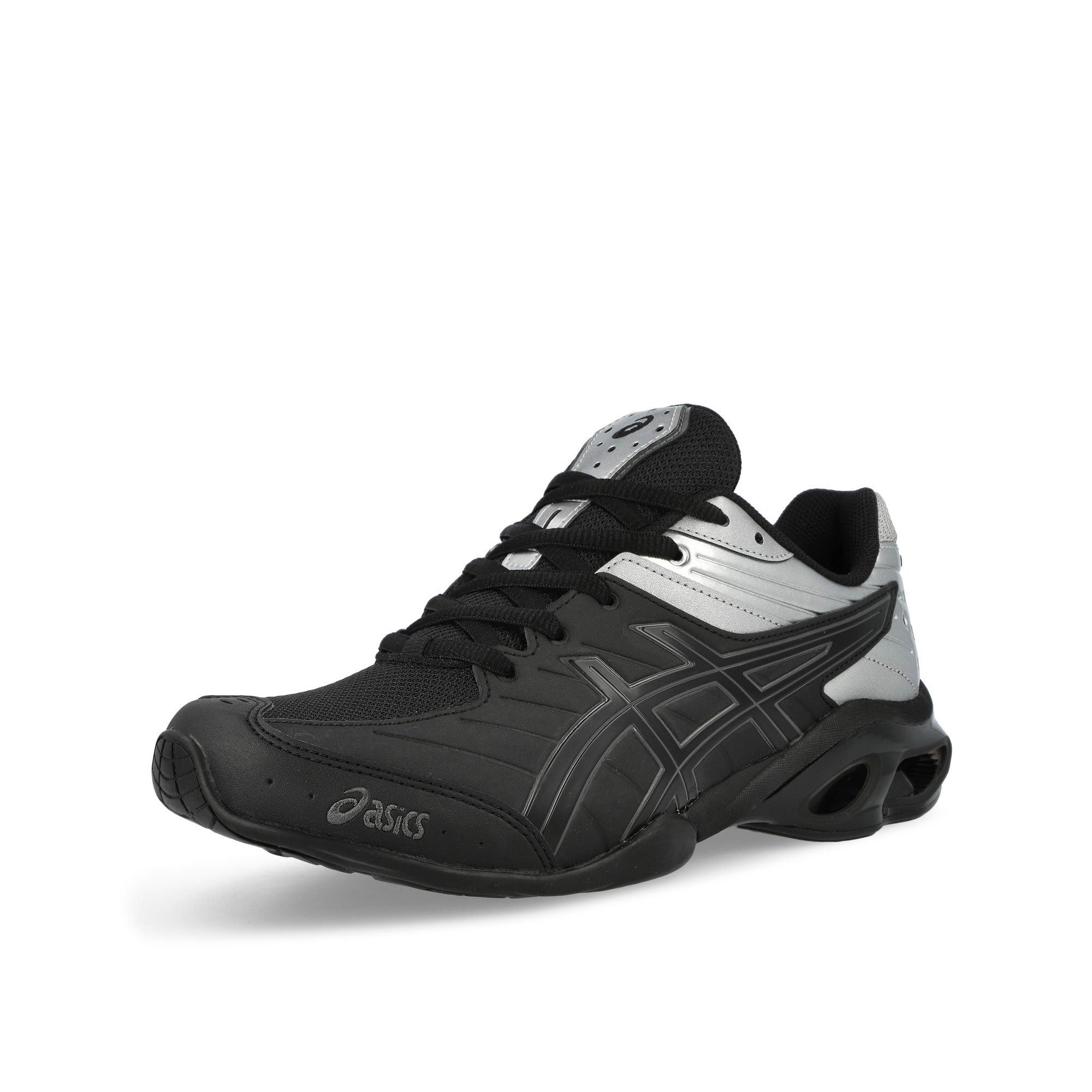 Asics Gel-Kinetic FR Black / Pure Silver Low Top Sneakers 1203B051-001 Close-up | Overkill
