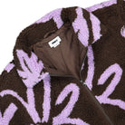 Obey Portions Sherpa Jacket Java Brown Multi Fleece Jackets Close-up | Overkill