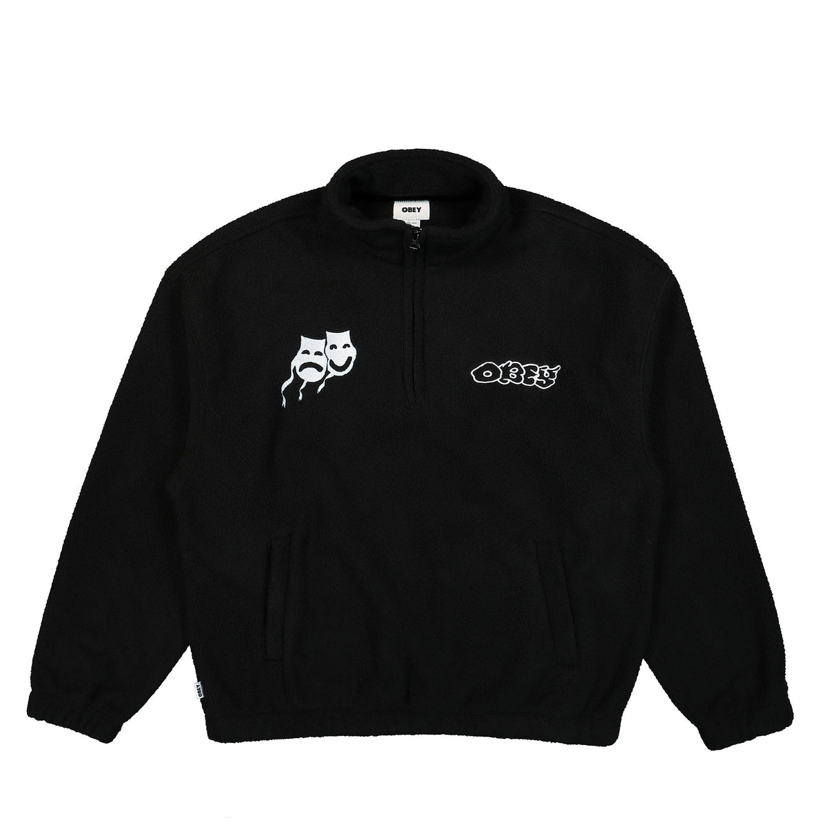 Obey Pulp Mock Neck Pullover Black Sweatshirts 121800512 | Overkill