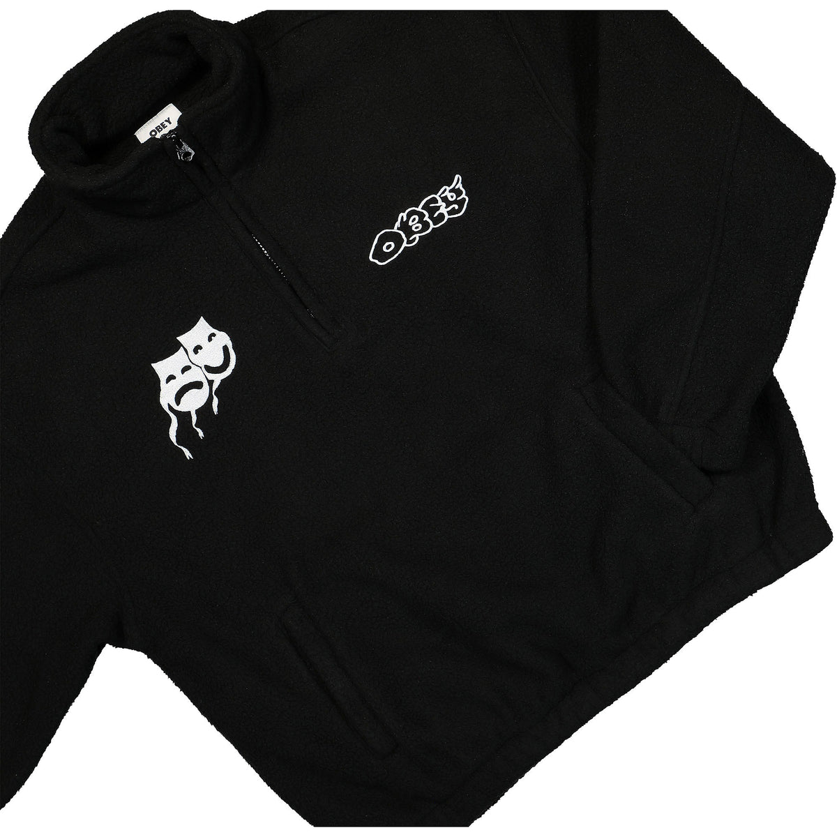 Obey Pulp Mock Neck Pullover Black Sweatshirts Detailfoto | Overkill