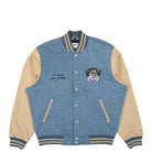 Obey Care Denim Varsity Jacket Light Indigo Multi Bomber & Varsity Jackets 121800530 / Light Indigo Multi | Overkill