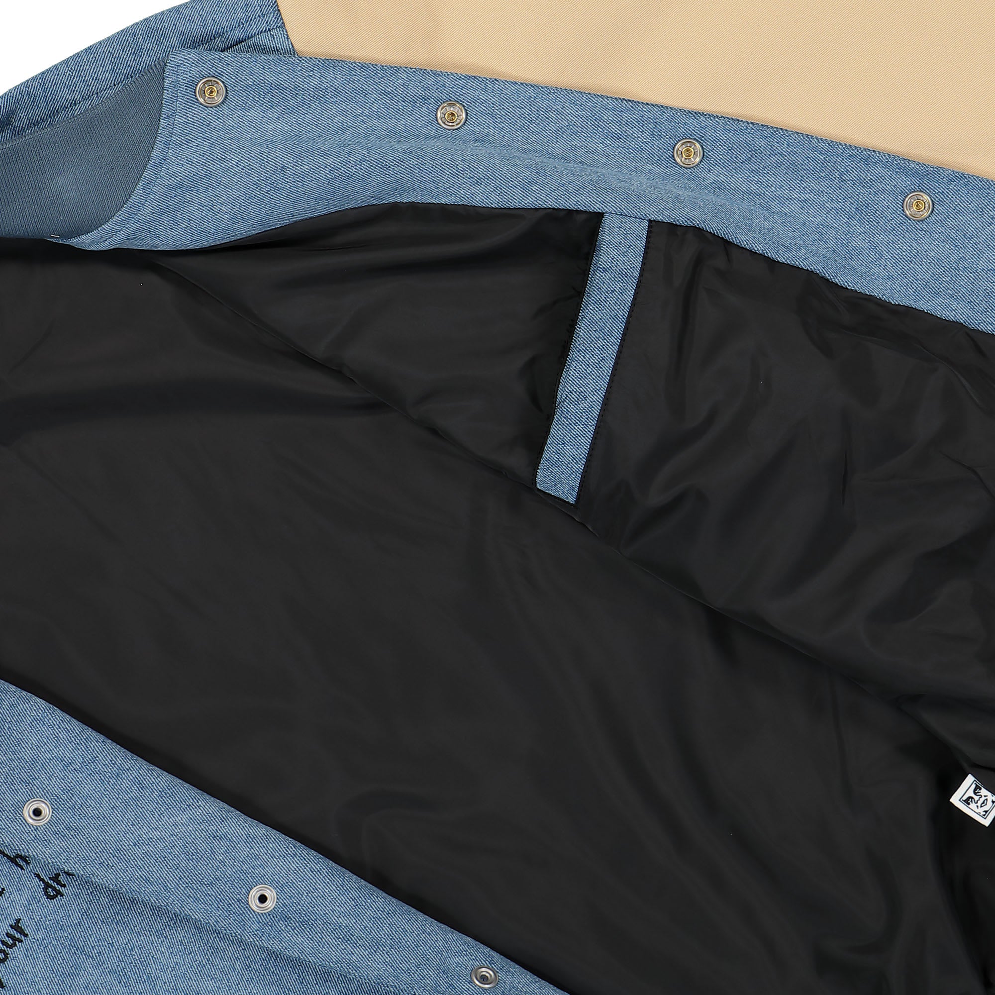 Obey Care Denim Varsity Jacket Light Indigo Multi Bomber & Varsity Jackets Detail view 2 | Overkill