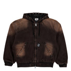 Obey Studded Zip Up Jacket Black Rust Wash Jacket 121800633-BRU | Overkill
