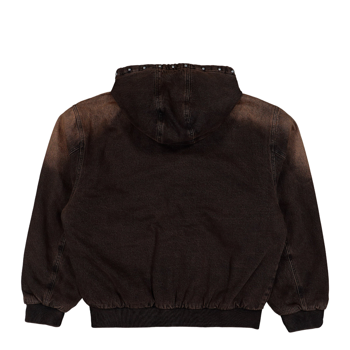 Obey Studded Zip Up Jacket Black Rust Wash Jacket 121800633-BRU Close-up | Overkill
