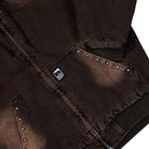 Obey Studded Zip Up Jacket Black Rust Wash Jacket 121800633-BRU Detail View 1 | Overkill
