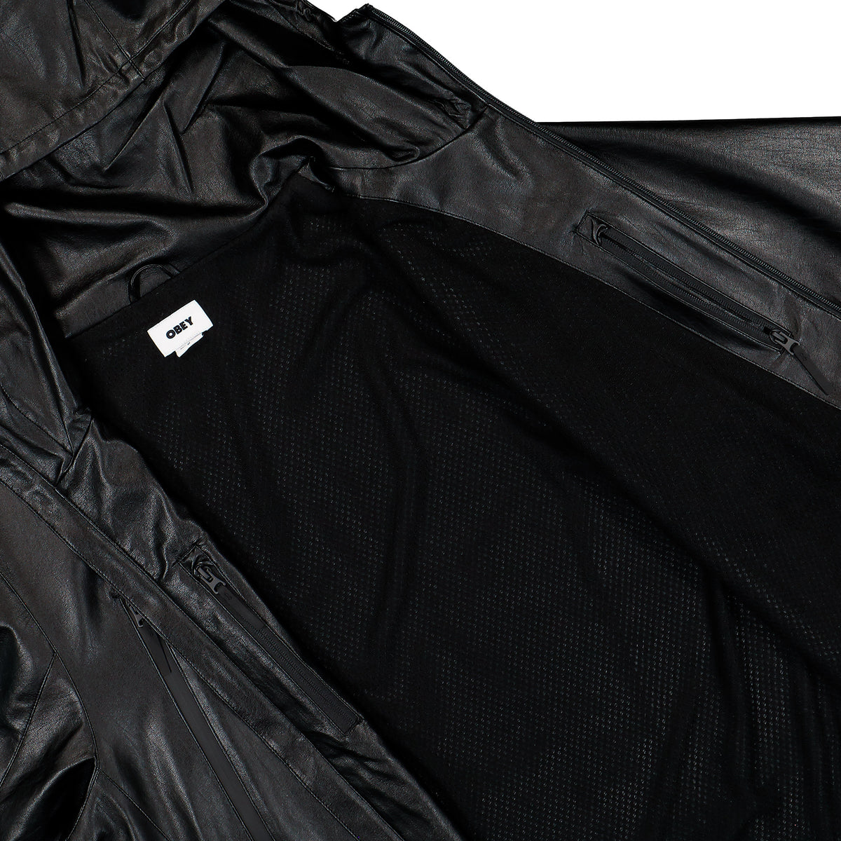 Obey Obsidian PU Jacket Black    Jacket 121800640-BLK Detail View 2 | Overkill
