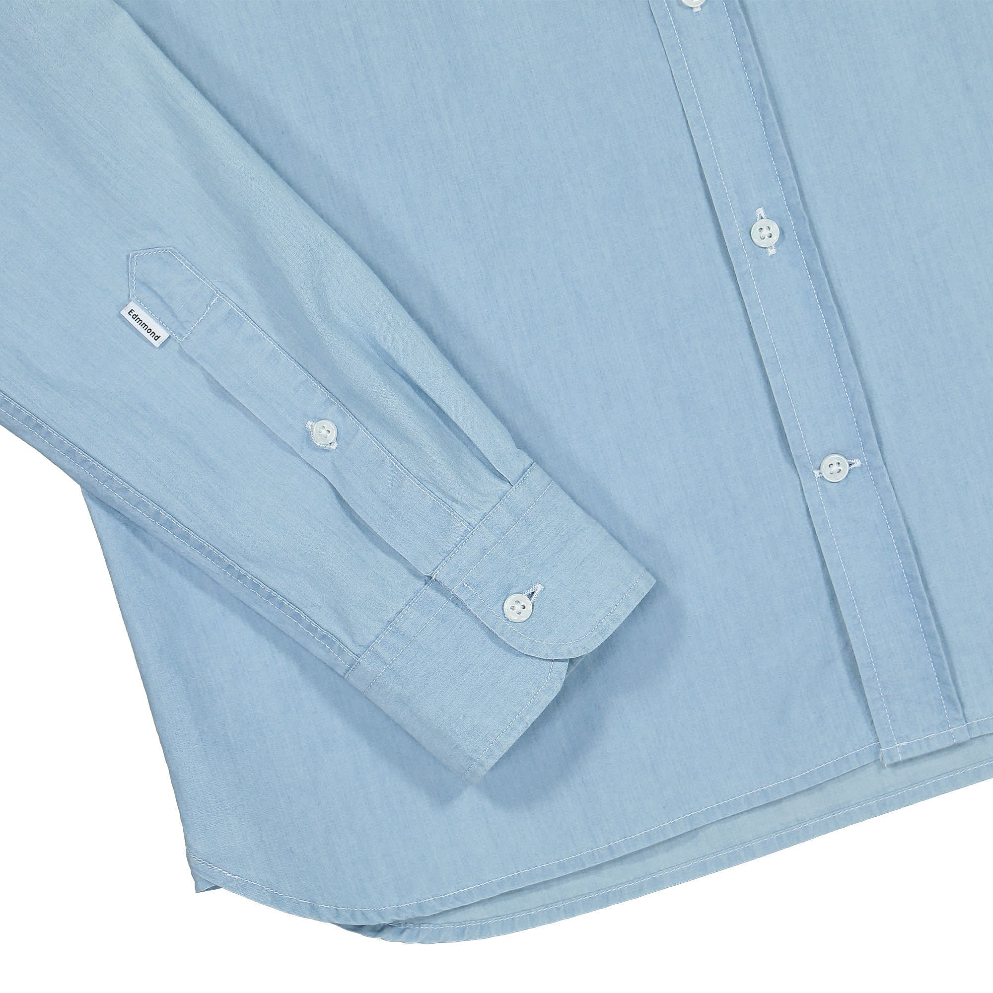 Edmmond Studios Denim Special Duck Shirt Plain Bleach Shirts Detailfoto | Overkill