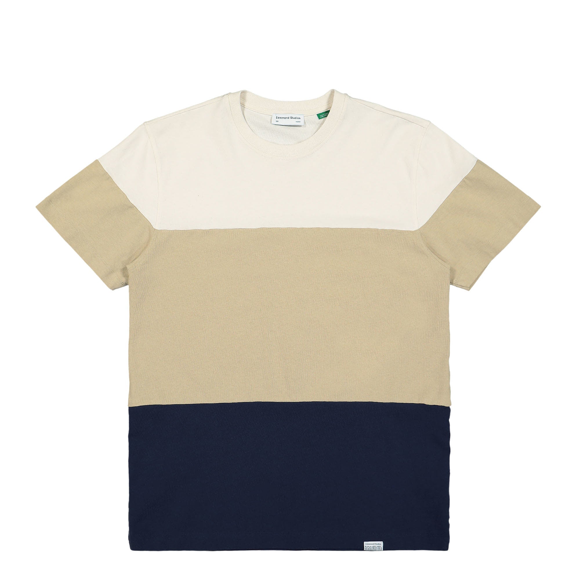 Edmmond Studios Big Stripes T-Shirt Horizontal Stripes Tan T-Shirts 122-30-25064 | Overkill