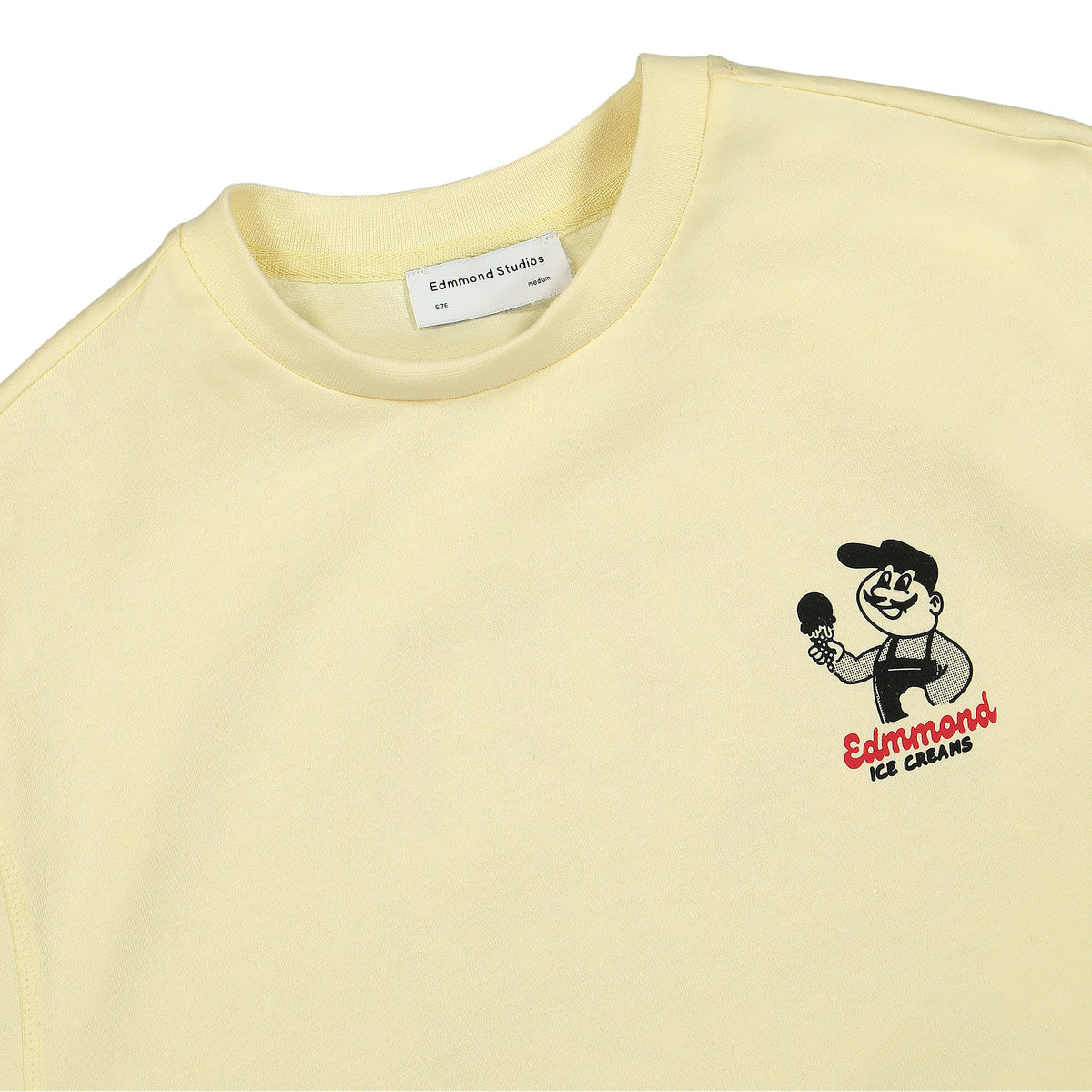 Edmmond Studios Larry T-Shirt Plain Light Yellow T-Shirts Close-up | Overkill