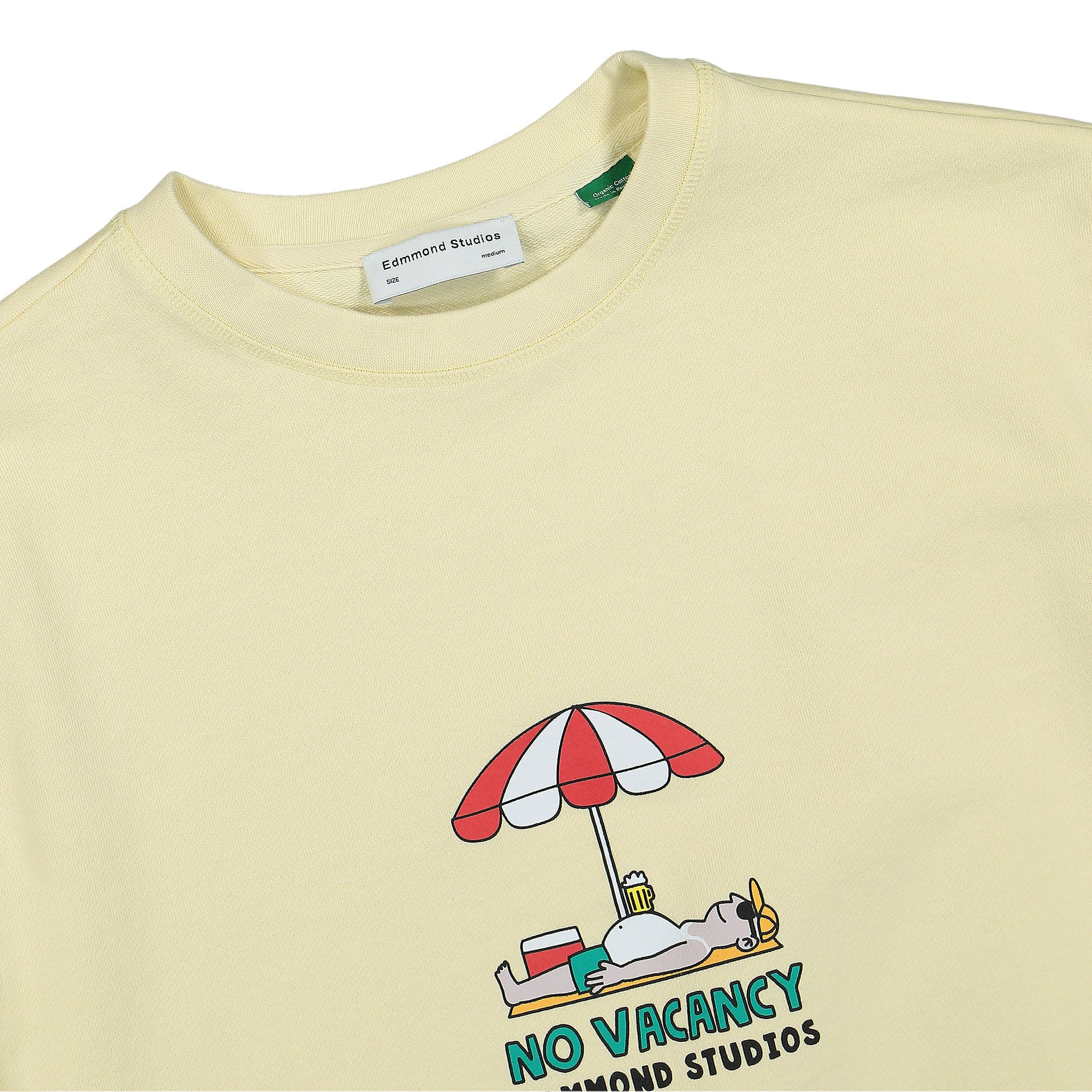 Edmmond Studios No Vacancy Umbrella Sweatshirt Plain Light Yellow Sweatshirts Close-up | Overkill
