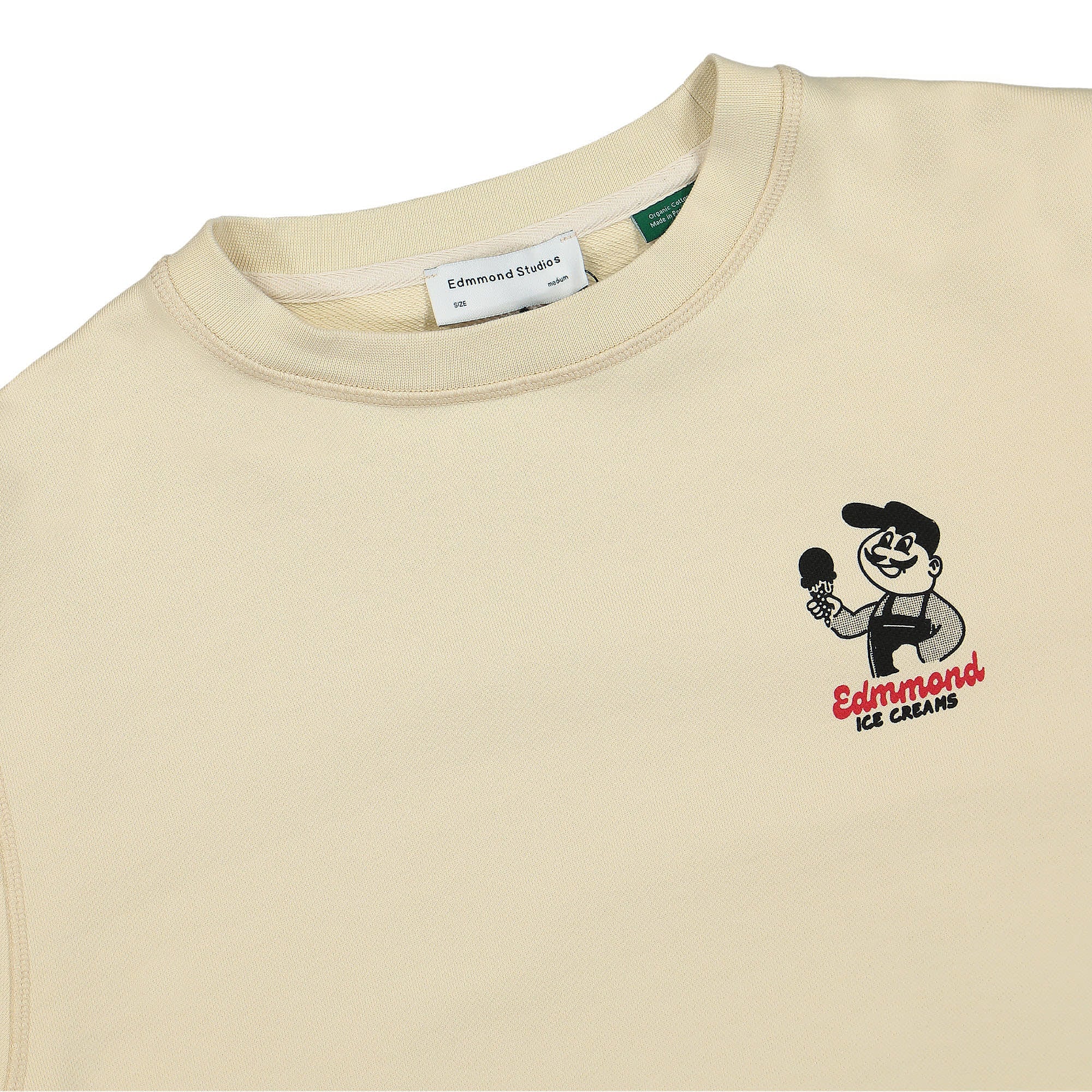 Edmmond Studios Larry Sweatshirt Plain Beige Sweatshirts Material | Overkill