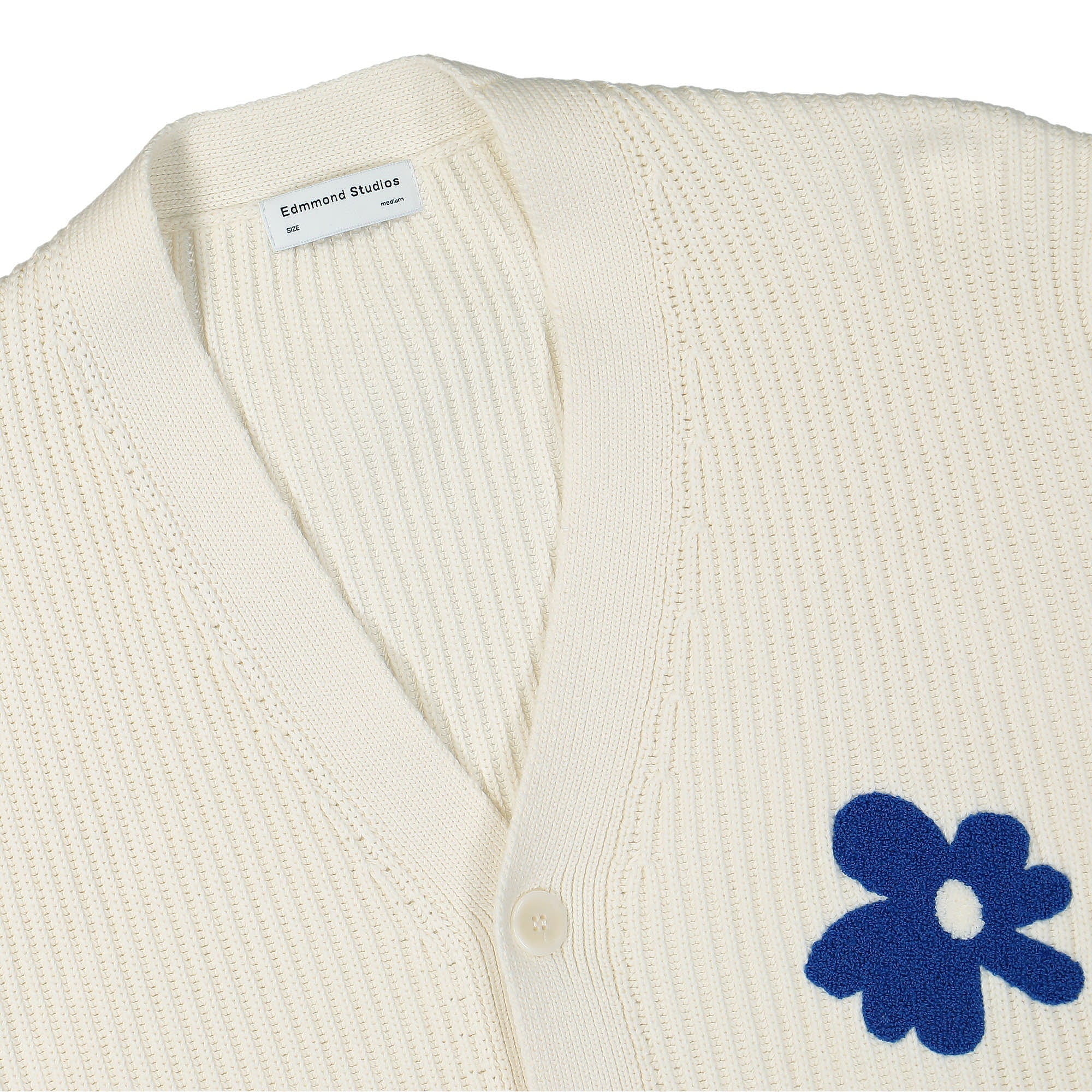 Edmmond Studios Over Cardigan Plain Off White Cardigans Close-up | Overkill