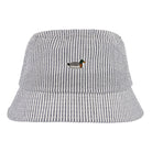 Edmmond Studios Seersucker Bucket Hat Vertical Stripes Ligt Blue Bucket Hats Detailfoto | Overkill