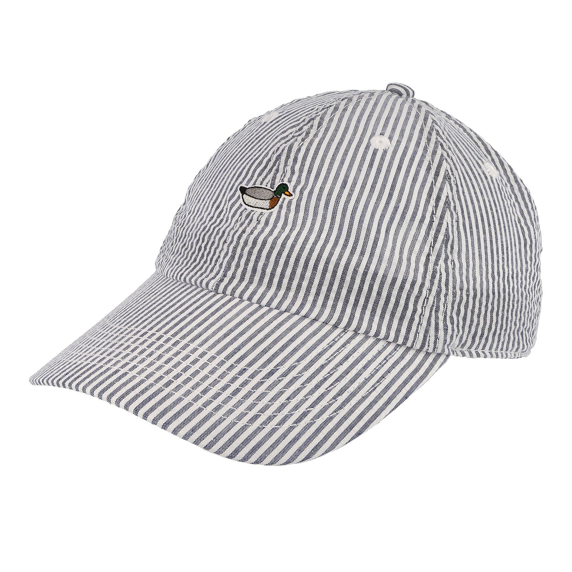 Edmmond Studios Duck Seersucker Cap Vertical Stripes Blue Caps 122-92-10593 | Overkill