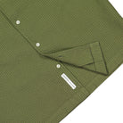 Edmmond Studios Seersucker Short Sleeve Shirt Khaki Shirts Detailfoto | Overkill