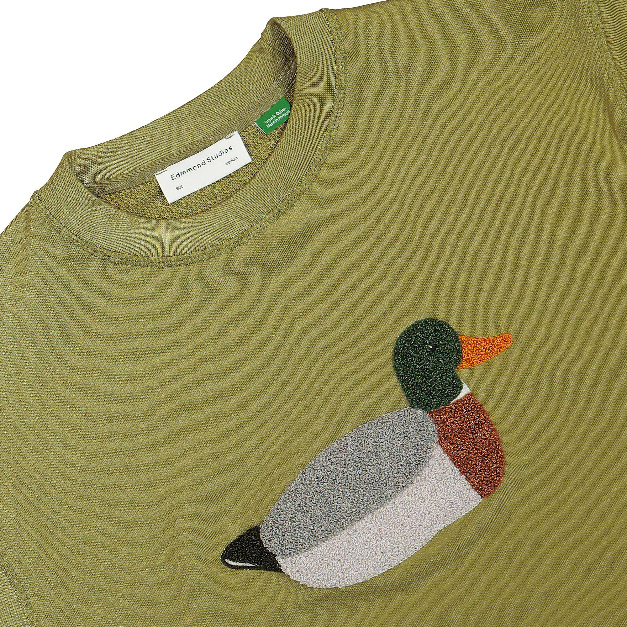 Edmmond Studios Duck Hunt Sweatshirt Olive Sweatshirts Close-up | Overkill
