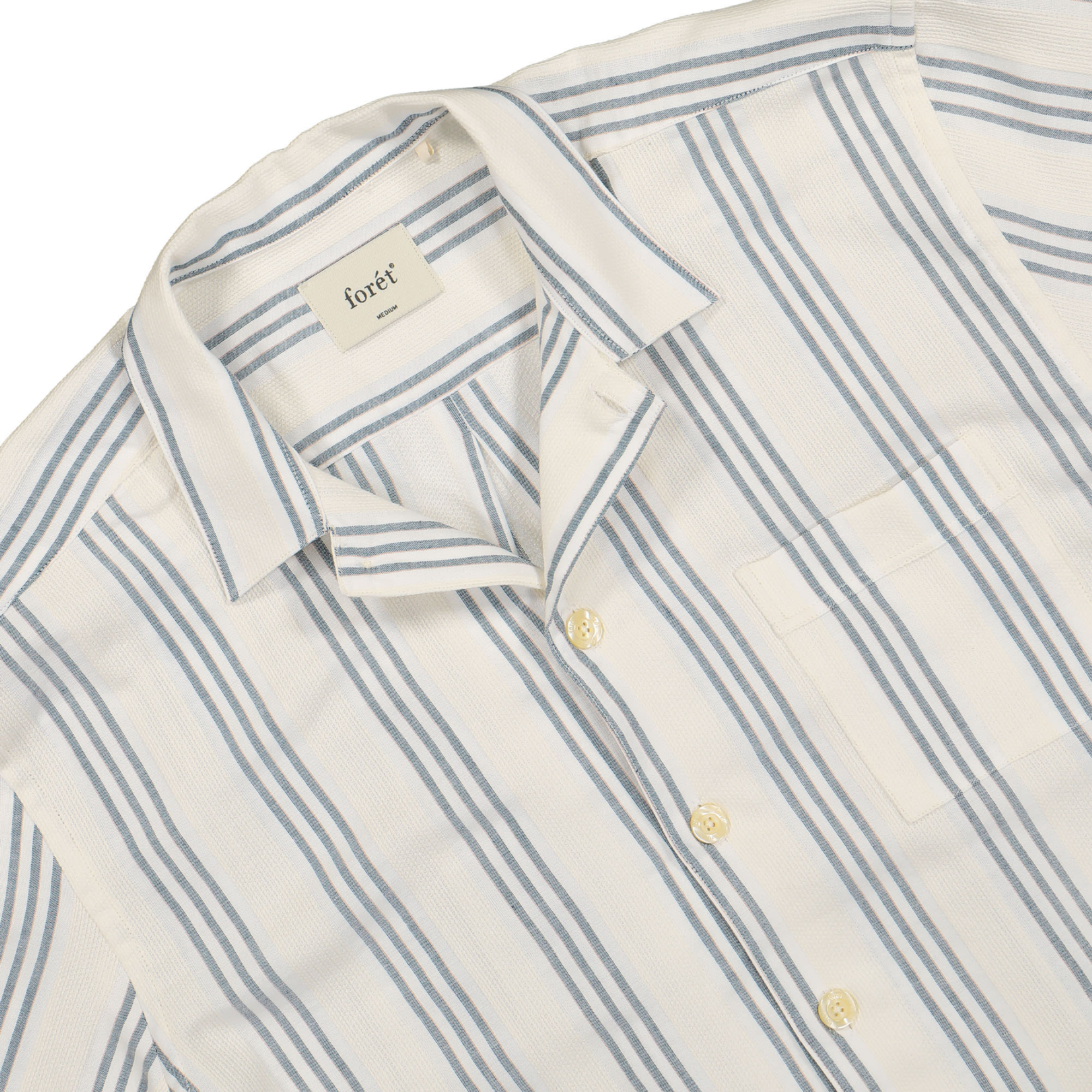Forét Twig Shirt Navy / Sandstone Shirts Close-up | Overkill