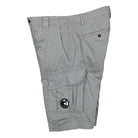 C.P. Company Stretch Sateen Cargo Shorts Griffin Grey Shorts Close-up | Overkill