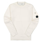 C.P. Company Sea Island Crew Neck Knit Gauze White Sweatshirts 12CMKN128A-004037A 103 | Overkill