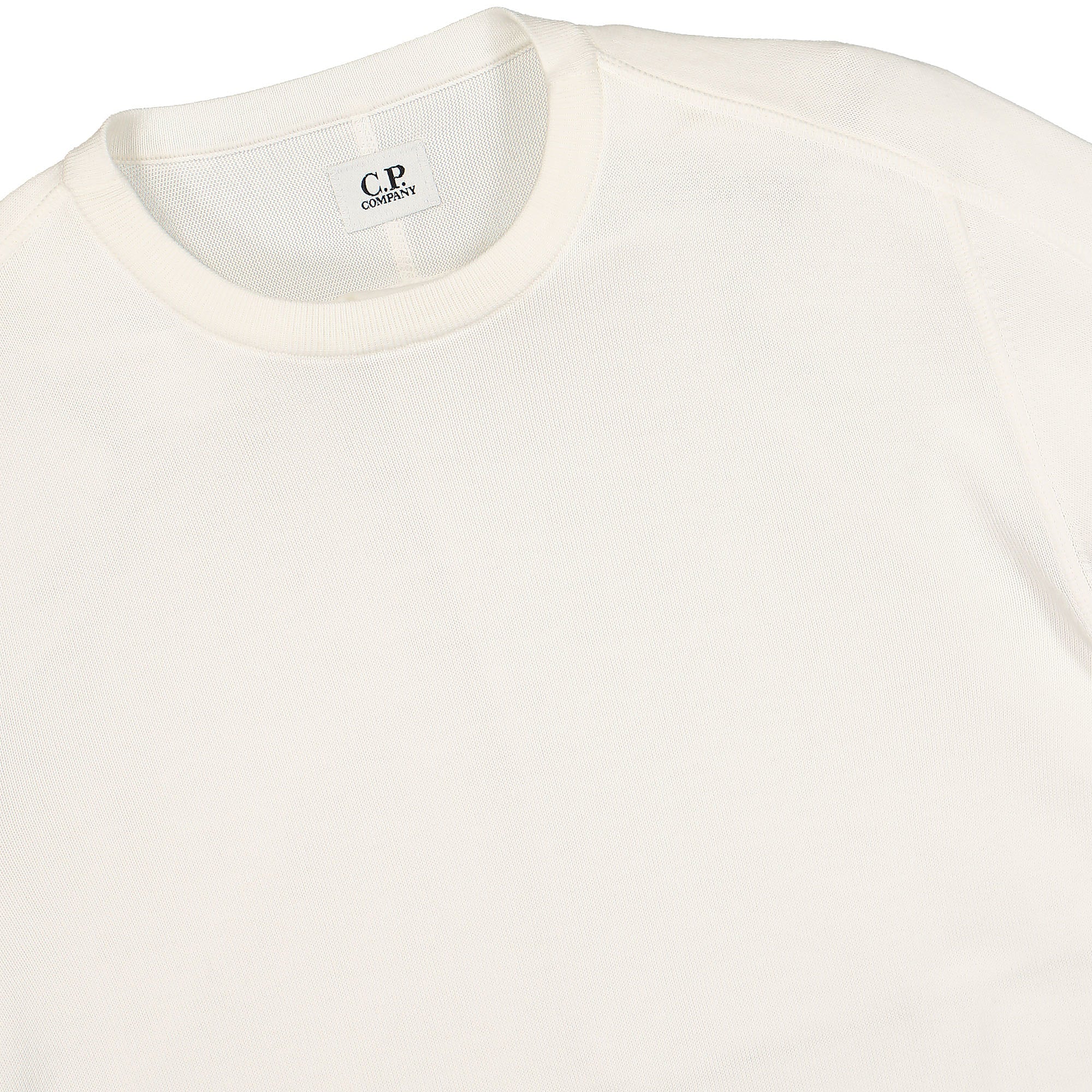 C.P. Company Sea Island Crew Neck Knit Gauze White Sweatshirts Close-up | Overkill