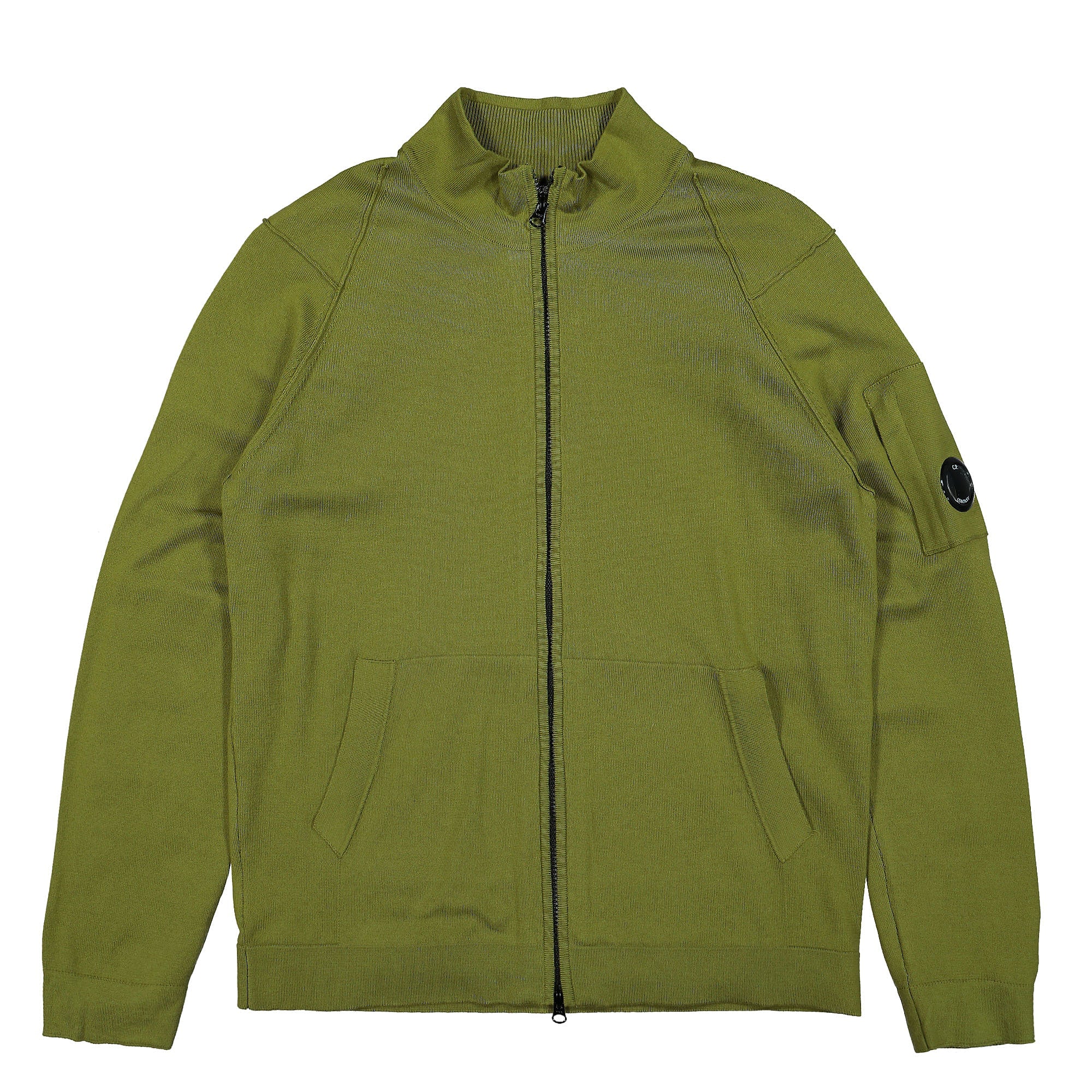 C.P. Company Sea Island Zipped Knit Green Moss Cardigans 12CMKN144A-004037A 698 | Overkill