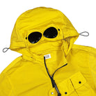 C.P. Company Chrome-R Detachable Goggle Hood Overshirt Nugget Gold Windbreaker Close-up | Overkill