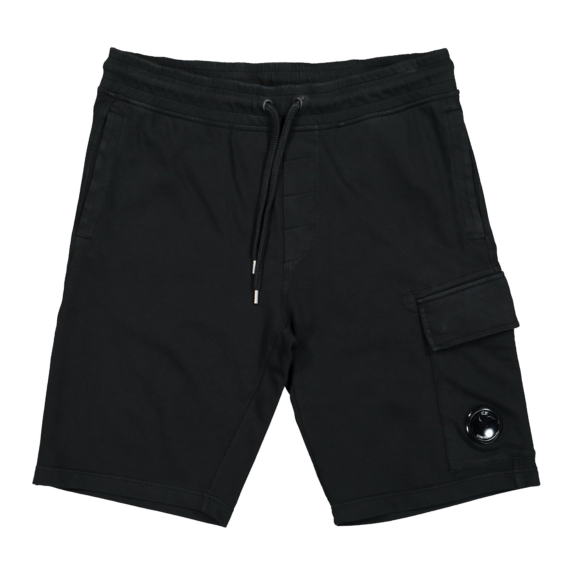 C.P. Company Light Fleece Cargo Shorts Black Shorts 12CMSB021A-002246G 999 | Overkill