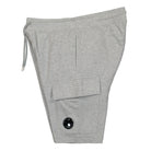 C.P. Company Light Fleece Cargo Shorts Grey Melange Shorts Close-up | Overkill