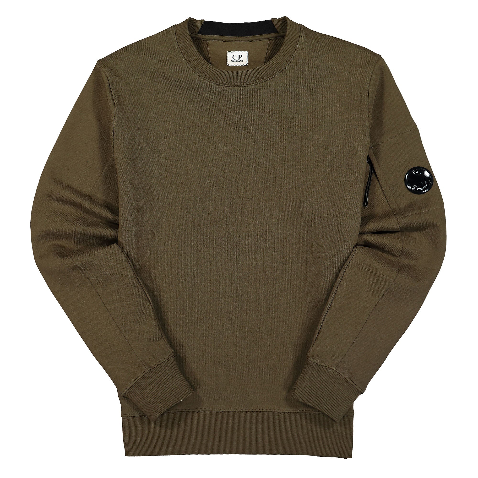 C.P. Company Diagonal Raised Fleece Crew Neck Sweatshirt Ivy Green Sweatshirts 12CMSS022A-005086W 683 | Overkill