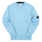 C.P. Company Diagonal Raised Fleece Crew Neck Sweatshirt Sky Blue Sweatshirts 12CMSS022A-005086W 832 | Overkill