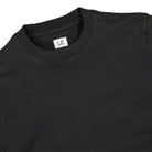 C.P. Company Diagonal Raised Fleece Crew Neck Sweatshirt Black Sweatshirts Close-up | Overkill