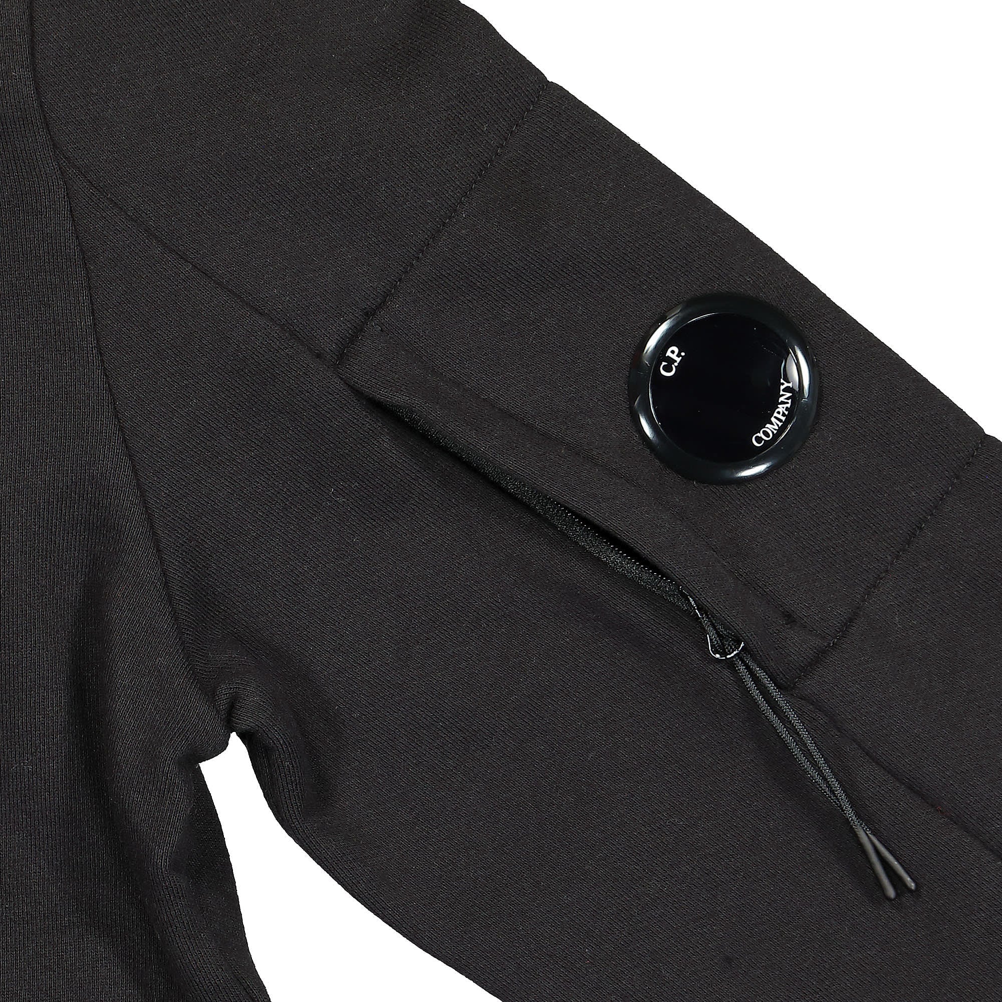 C.P. Company Diagonal Raised Fleece Crew Neck Sweatshirt Black Sweatshirts Detailfoto | Overkill